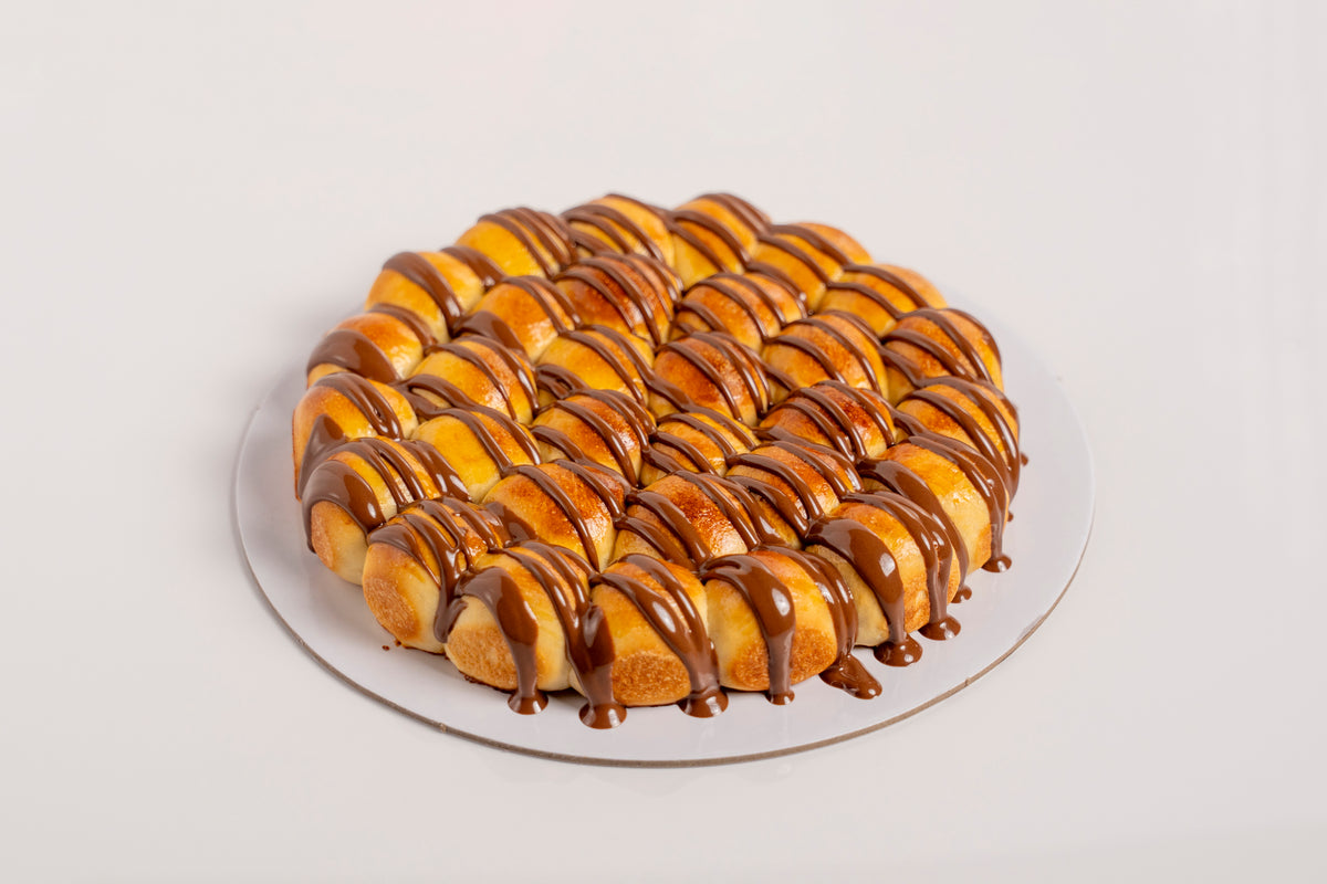 Golden Honeycomb Bread with Chocolate Drizzle