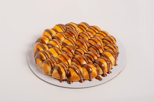 Golden Honeycomb Bread with Chocolate Drizzle